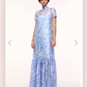 ❌SOLD❌ STAUD CALLUNA floral blue periwinkle maxi dress gown sketchbook wedding